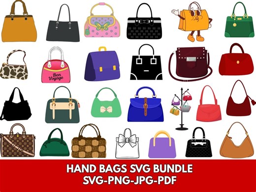 Handbag SVG Bundle: Purse Clipart, Cut Files (digital Download) - Etsy Canada