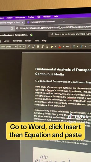 Insert Equations in Word Quickly