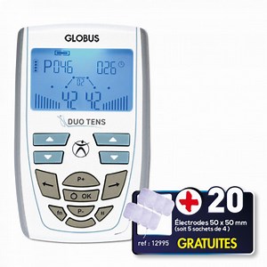 ELECTROSTIMULATEUR GLOBUS DUO TENS   20 ÉLECTRODES