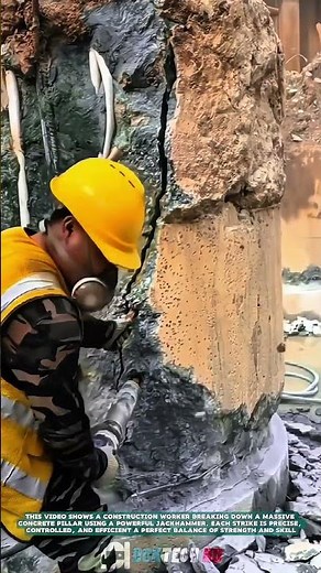High-Precision Concrete Demolition with a Powerful Jack Hammer- Satisfying jobs and machinery