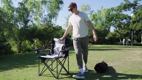 Oversized Camping Chairs 2 Pack - 450lbs Support Heavy Duty Folding Camp Chair Wide Portable Outside Collapsible Chairs with Carry Bag,Cooler,Cup Holder for Outdoor,Lawn,Sports,Baseball,Soccer-Red