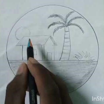 so beautiful to draw scenery easy drawing#drawing #art #nature