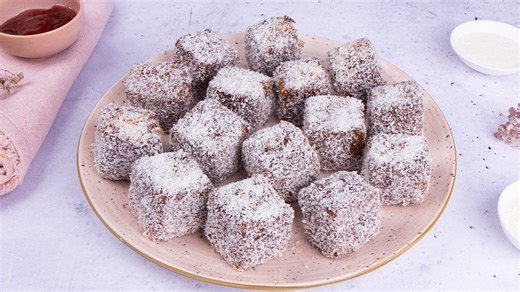 Classic Chocolate-Covered Lamingtons with Jam Filling
