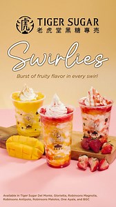 53 reactions · 17 shares | Our Tiger Sugar Swirlies just got a vibrant twist! 省 Taste the new Fruit Series of our first-ever soft serve treat – Strawberry, Mango, and Mango Berry Swirlies! #BraveasaTiger | Tiger Sugar Philippines | Facebook