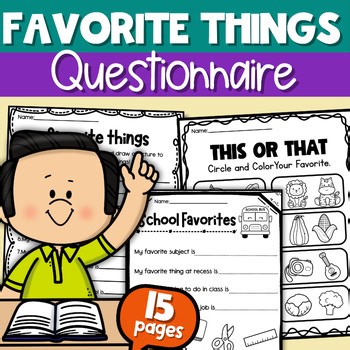 Favorite Things Questionnaire | Back to School Getting to Know You Form