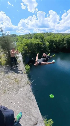 Slam dunks off cliffs. #cliffjumping #slamdunk #basketballshorts #sendit #reels #jumplife