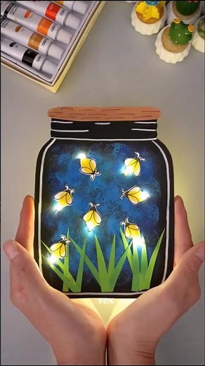 ✨ Firefly Jar DIY – Magical Night Light Idea! (Easy & Creative)#5mintcraft