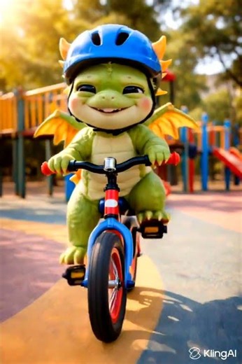 A Cute Little Dragon Riding a Bike 🐲🚲