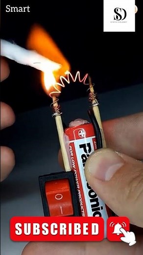 DIY Mini Electric Lighter Using Battery | Simple Science Experiment