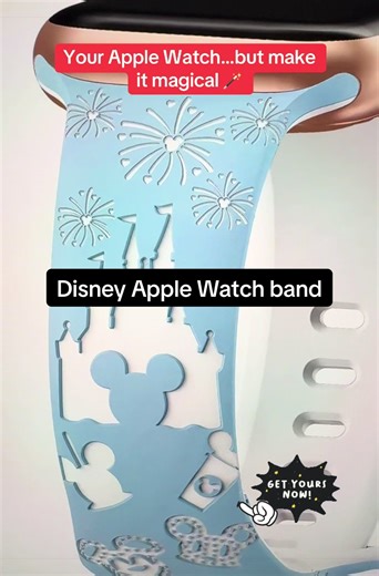 This Disney inspired Apple Watch band adds the cutest touch to your everyday watch. The castle and Mickey details make it perfect for Disney lovers who want something fun and different. #disneymagic #watchstyle #applewatchaccessories #disneylover #tiktokfinds