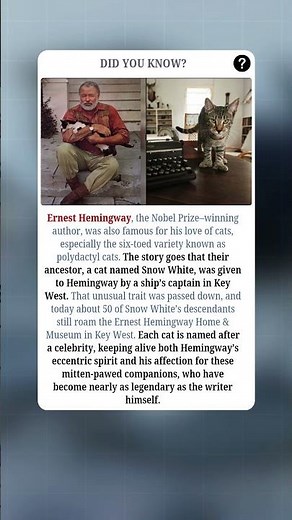 Ernest Hemingway and His Famous Six-Toed Cats