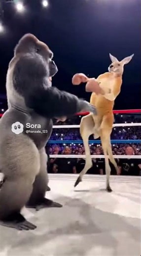 Kangaroo vs Gorilla — Real Ringside Showdown 🥊🐾