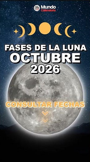 🌕🌗🌑 Calendario lunar completo – Octubre 2026 🌑🌗🌕
