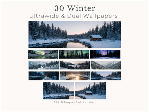 30 Winter Ultrawide Wallpapers & Dual Monitor Desktop Backgrounds | Desktop Backgrounds | Dual Widescreen Computer Wallpapers - Etsy