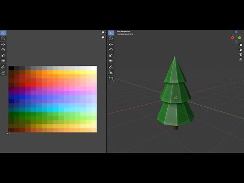 Blender - Principiantes. Crear pino, arbol low poly y pintarlo en 2 minutos. Super facil.