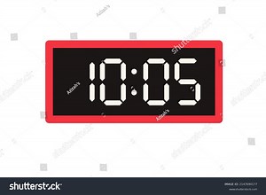 Vector Flat Illustration Digital Clock Displaying Stock Vector (Royalty Free) 2147690177 | Shutterstock