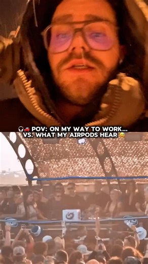 19K views · 27K reactions | ❄️ POV: On my way to work – Part 2 | Snow outside, chaos in my AirPods Snow falling on the way to work… calm, quiet, peaceful. ❄️ Meanwhile in my AirPods: absolute madness.  Two completely different moods in one commute.  What do you listen to on snowy days? Chill vibes or straight energy? Drop it in the comments  | Technoconnectspeople | Facebook