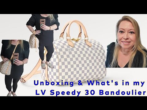LOUIS VUITTON UNBOXING OF SPEEDY 30 BANDOULIER & WHAT FITS IN MY BAG & MOD SHOTS!!