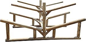 4-Place 2 Rowboat + 2 Canoes/Kayak Log Rack, Sunfish Sailboat Storage Racks, Surfboard Stand, Canoe Boat Storage for Garage, Heavy Duty Kayaks Storages - Canyon Brown