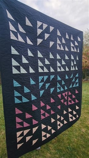 The Untethered quilt kit. This is a free pattern and it is a great make. Want one of your own? Grab the pattern from Eudaimonia Studio(link in comments) and the fabric kit from us! Using Kona Navy as the background makes the AGF Decostitch fabrics pop. Available in studio or online now! Special thanks my husband's socks and sandals for the guest appearance. | QuiltNut Creations