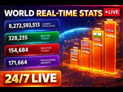🔴 LIVE World Population Counter 🌍 | Real-Time Population Growth 24/7