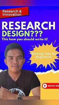 How to Write a Good Research Design? Simple Writing Tips for Beginners #researchwriting