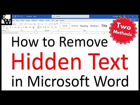How to Remove Hidden Text in Microsoft Word