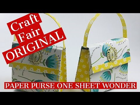 CRAFT FAIR ORIGINAL!! ONE SHEET WONDER PAPER PURSE!! Perfect Gift Card Holder!!