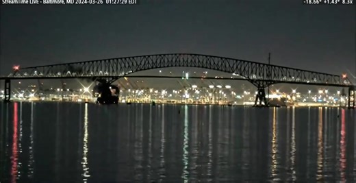 NOT TEXAS... The Francis Scott Key Bridge in Baltimore collapsed early Tuesday morning after it was struck by a large cargo ship. Reports of cars in the water and people being rescued. Thoughts and prayers... 🙏 | Meteorologist Conley Isom