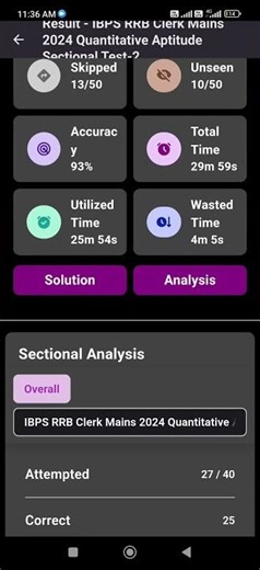 30.63/50 Math RRB Clerk mains mock 2 guidely (2024)