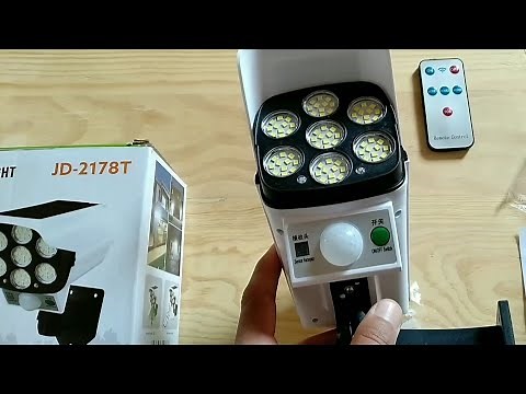 Solar Light Motion Sensor Security Dummy Camera JD-2178T Solar Lamp / dummy solar camera unboxing