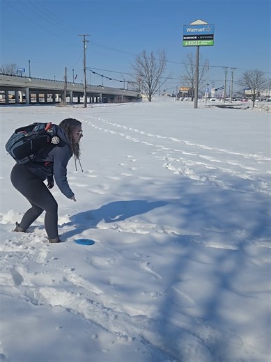 Playing Disc Golf in the Snowy Weather