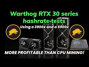 Warthog 30 SERIES HASHRATE TESTS on a 3900x and 5900x...MUCH MORE PROFITABLE THAN CPU MINING!