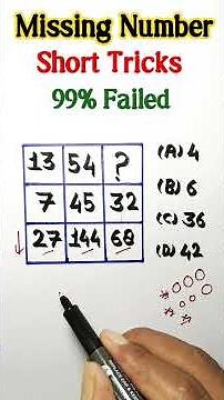 Q121. Missing Number Reasoning || Missing Number Tricks Reasoning classes #maths #shortsfeed #upsc s