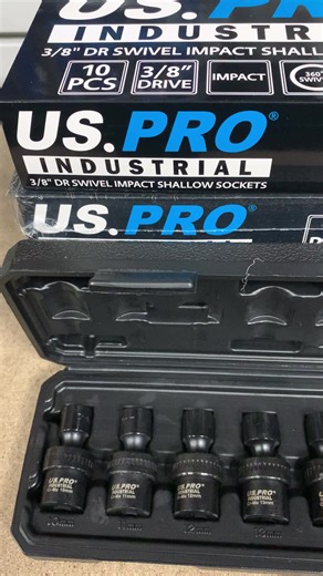 10-Piece 3/8 Drive Impact Swivel Socket Set