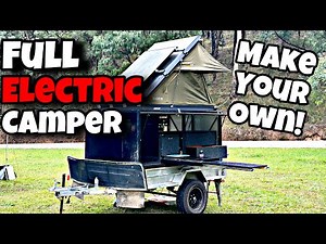 Homemade offgrid fully electric offroad camper trailer DIY build walk around.