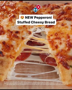 2.2K views · 277 reactions | Everything's better with pepperoni! Try our NEW Pepperoni Stuffed Cheesy Bread and see for yourself. Order now at dominos.com | Domino's Pizza | Facebook
