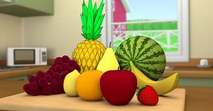 Cutting fruits in the kitchen