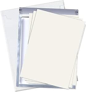 Sotek Blank Chocolate Transfer Sheets 25 pcs A4 (8.3"X11.7"), Edible-transfer-sheets for White Chocolates, Meringue, Isomalt and Sugar, Icing paper for chocolate-decorating, White food printing papers
