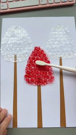 Bubble Wrap Tree Painting | Easy Art for Kids