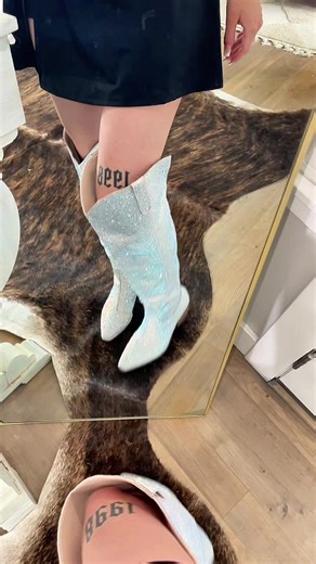 Sparkle in Thigh High Rhinestone Cowgirl Boots 🤩👢 #GlamCowgirl #BootsGoals #ShineBrightBoots #RodeoReady #DivaStyle