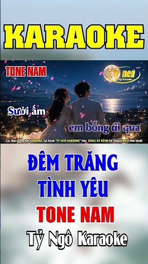 ĐÊM TRĂNG TÌNH YÊU REMIX TONE NAM #karaoke #bolerohay #tyngokaraoke