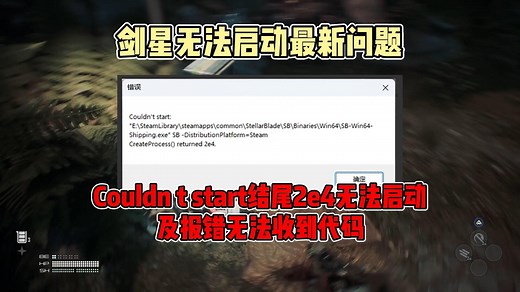 剑星最新问题Couldnt start结尾2e4解决方法来了 附报错无法收到代码解决办法