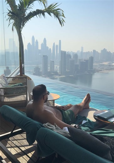 Worlds highest 360° infinity pool✨ 📍Dubai, UAE - #dubai #auraskypool #fyp #travel #creatorsearchinsights