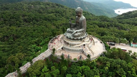 Big Buddha, Hong Kong: Drone tour over Tian Tan Buddha