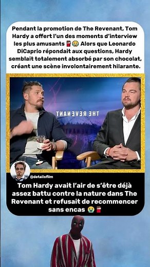 Tom Hardy Était Plus Concentré sur Son Chocolat que sur l’Interview 🍫😂 | The Revenant (2015)