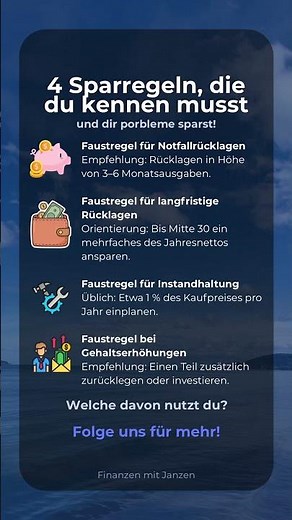 Richtig Rücklagen bilden | #finanzen #geld #vermögensaufbau