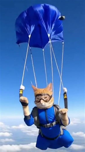Epic Cat Skydiving – Parachute Opens Mid-Air 🐱🪂⚡