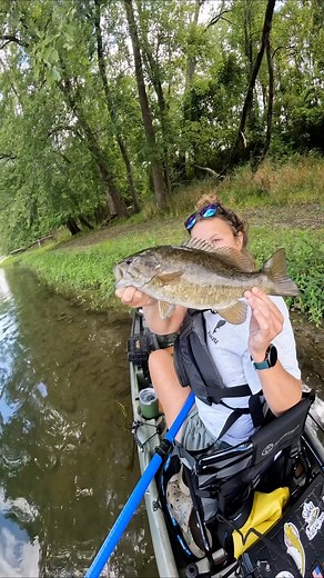 5.8K views · 194 reactions | Not too shabby! Nice lil river Smallie!  Crescent Kayaks Falls Outdoor Company #smallmouthfishing #smallmouthbassfishing #riverfishing #kayakfishing #ilovefishing | Paige Eisenman | Facebook