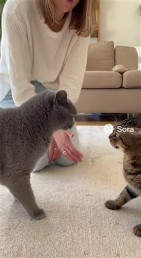 My Blue Shorthair Stepped Up To Protect! 8-46 #cat #british #tabbycat